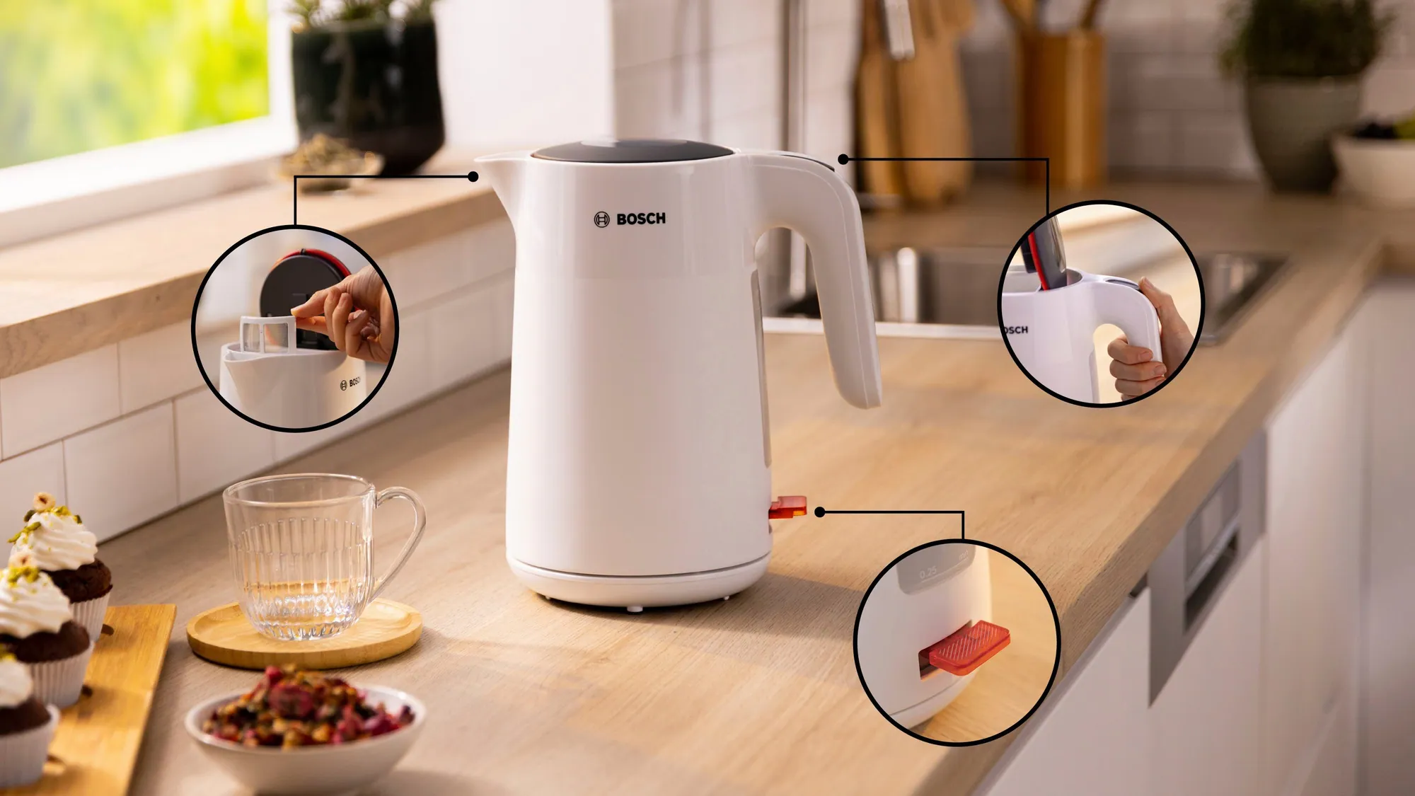 Bosch MyMoment TWK2M161 Wasserkocher, 1,7 l, 2400 W, Tassenanzeige, Überhitzungsschutz 3