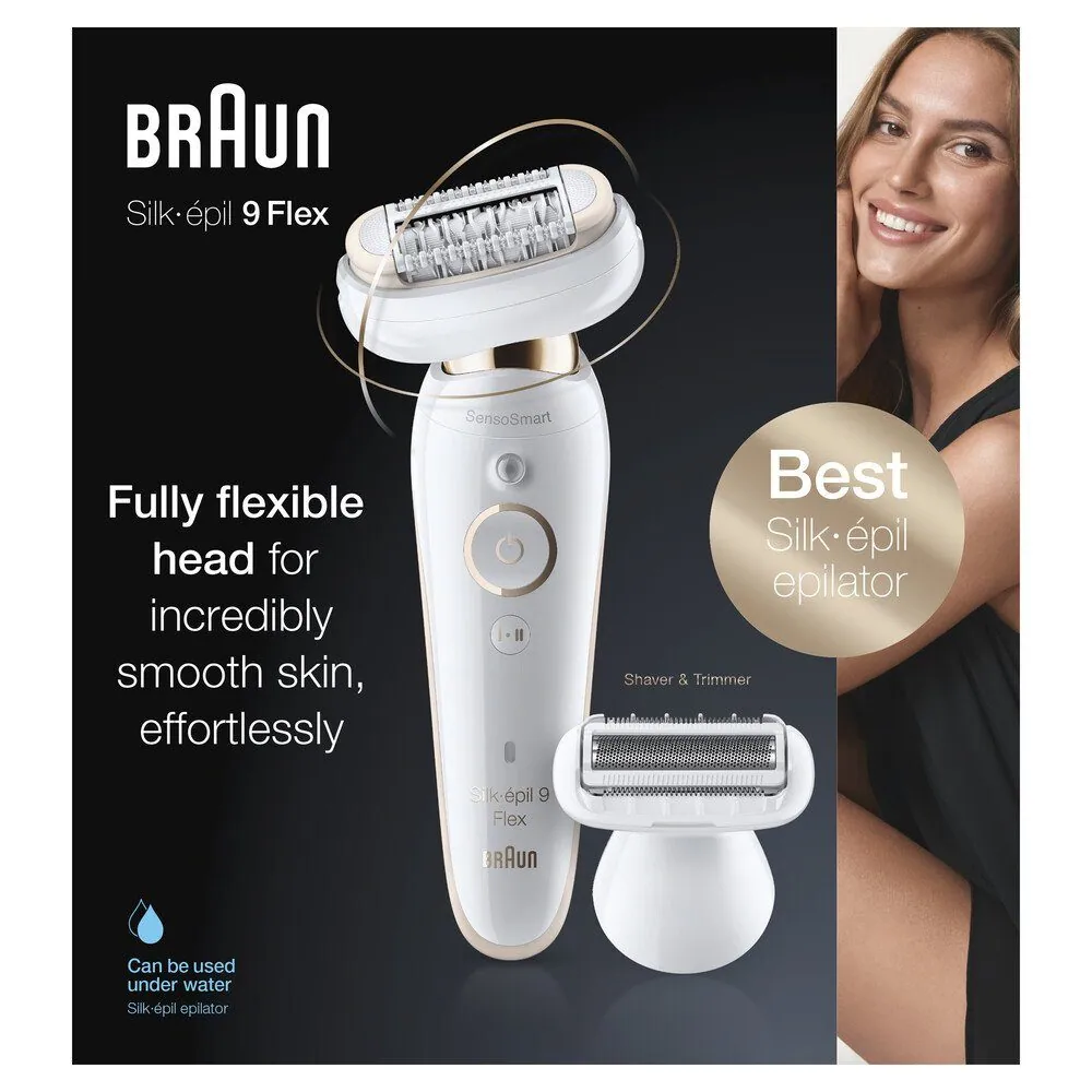 Braun Silk-épil 9 Flex 9002 Epilierer, flexiblem Kopf, Micro-Grip-Technologie, inkl. Rasieraufsatz 2