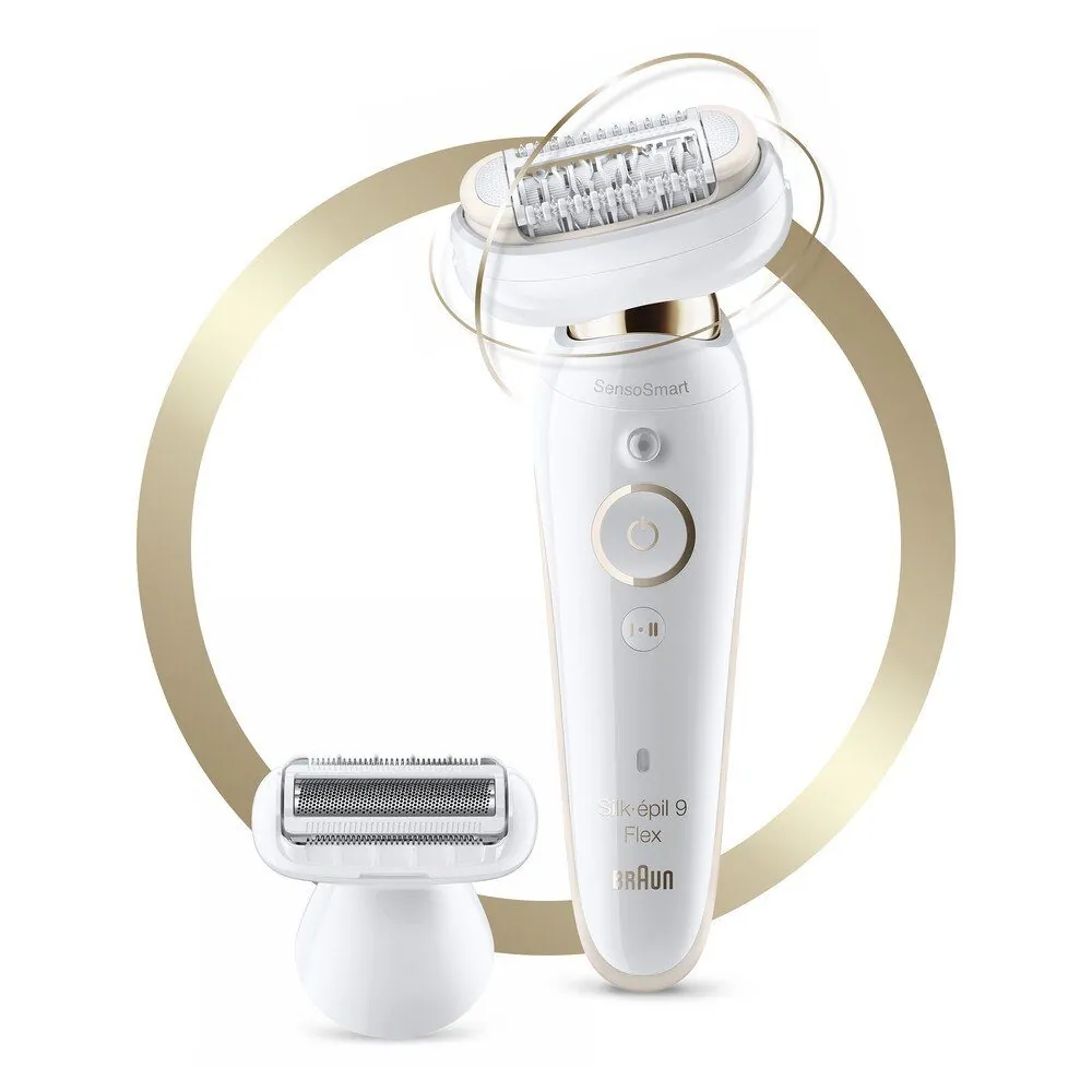 Braun Silk-épil 9 Flex 9002 Epilierer, flexiblem Kopf, Micro-Grip-Technologie, inkl. Rasieraufsatz 4