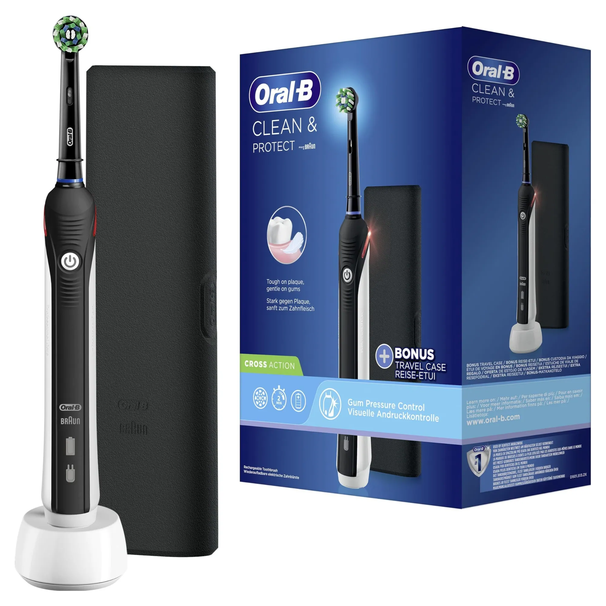 Braun Clean & Protect Elektrische Zahnbürste, 3D-Technologie, 2 Putzprogramme, Akku bis 2 Wochen