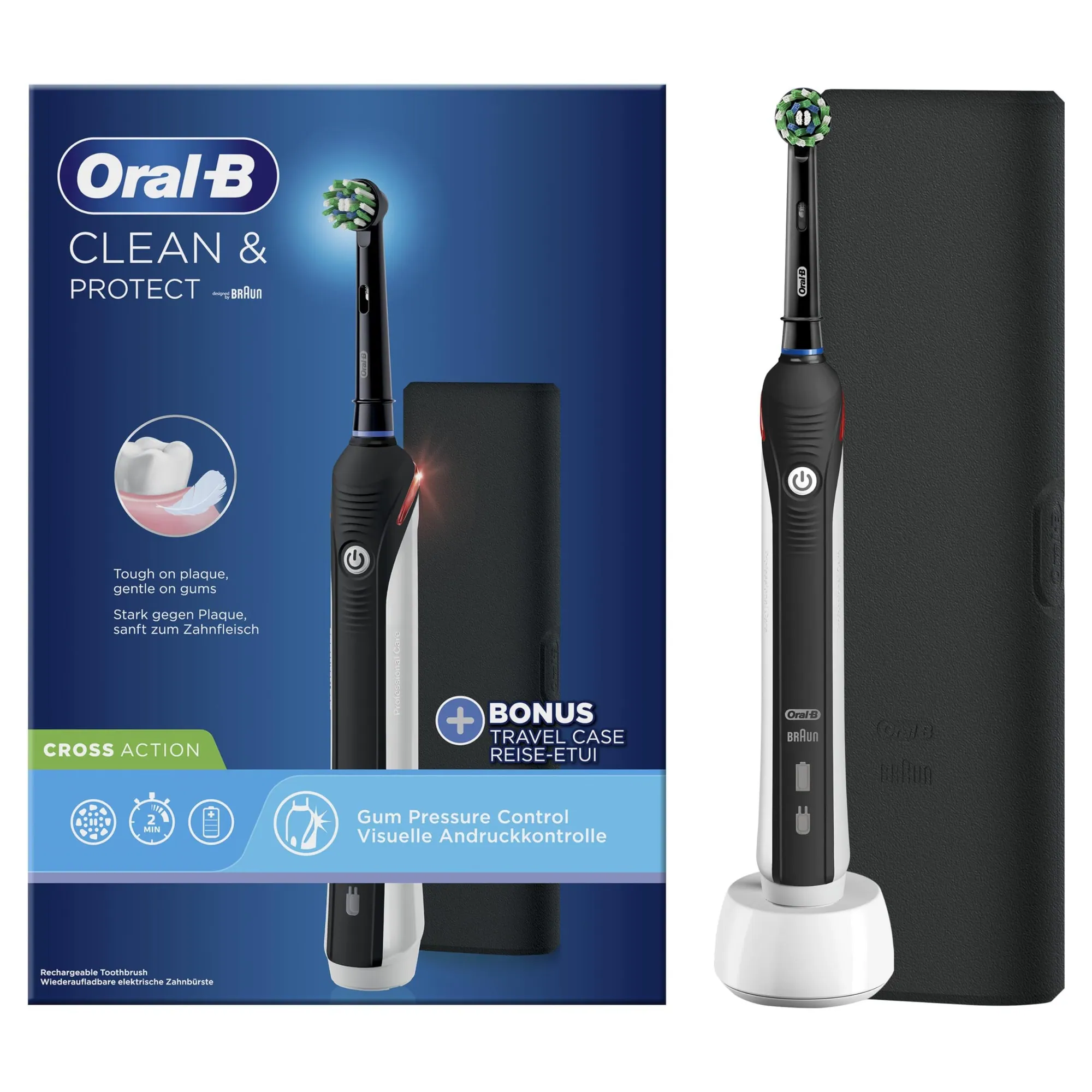 Braun Clean & Protect Elektrische Zahnbürste, 3D-Technologie, 2 Putzprogramme, Akku bis 2 Wochen 3