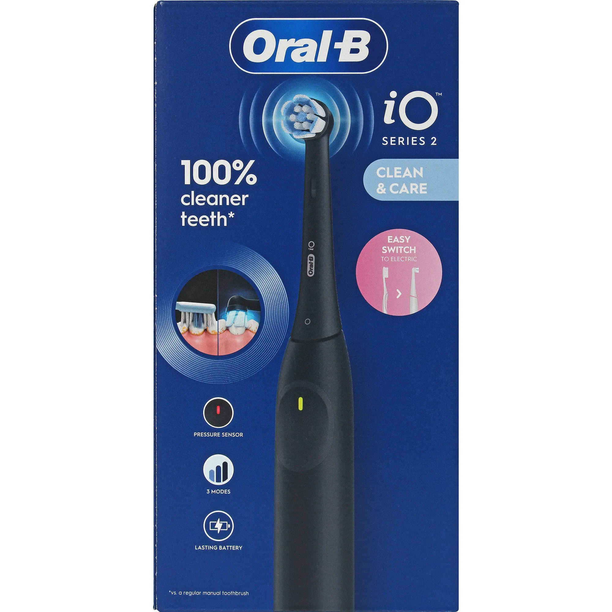Braun Oral-B iO2 Serie 2 Night Black, effektive Zahnreinigung, sanft zum Zahnfleisch, automatische Andruckkontrolle 2