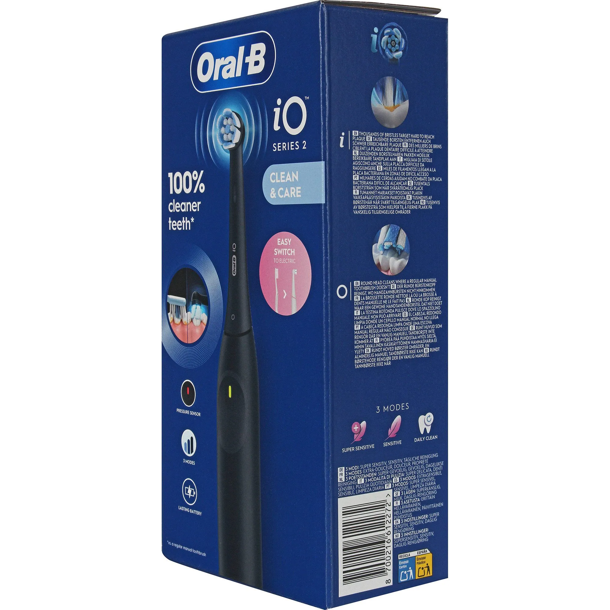 Braun Oral-B iO2 Serie 2 Night Black, effektive Zahnreinigung, sanft zum Zahnfleisch, automatische Andruckkontrolle 4