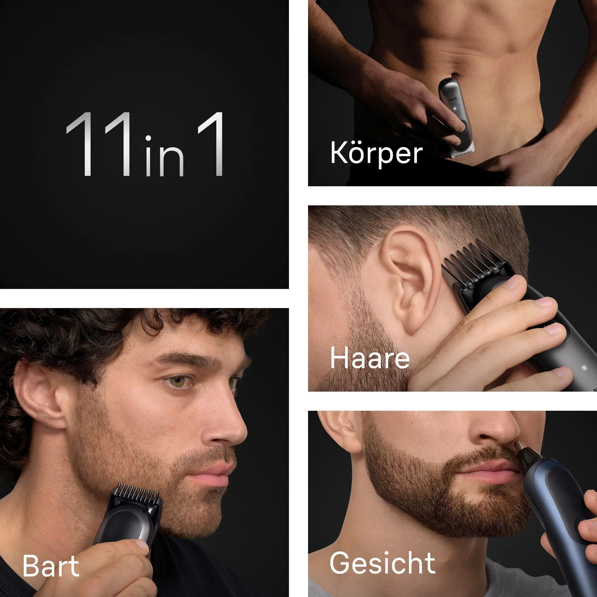 Braun Haarschneider All-in-One Series 7, 11-in-1 Groomingset, SkinGuard-Technologie, 120 Min Akku 3