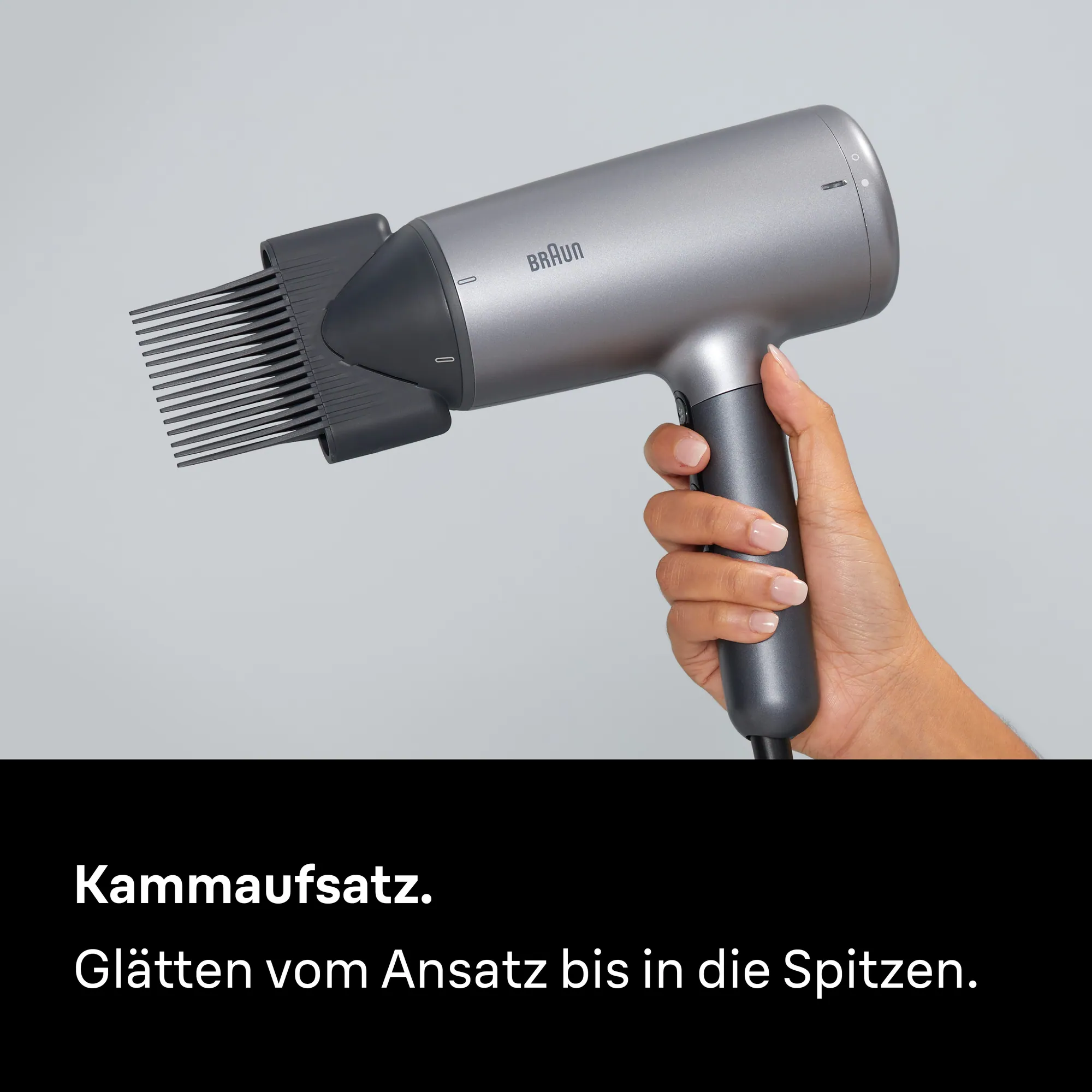 Braun HD4.3 Haartrockner, 2200 W, Ionen-Technologie, NTC-Technologie, 3 Aufsätze 3