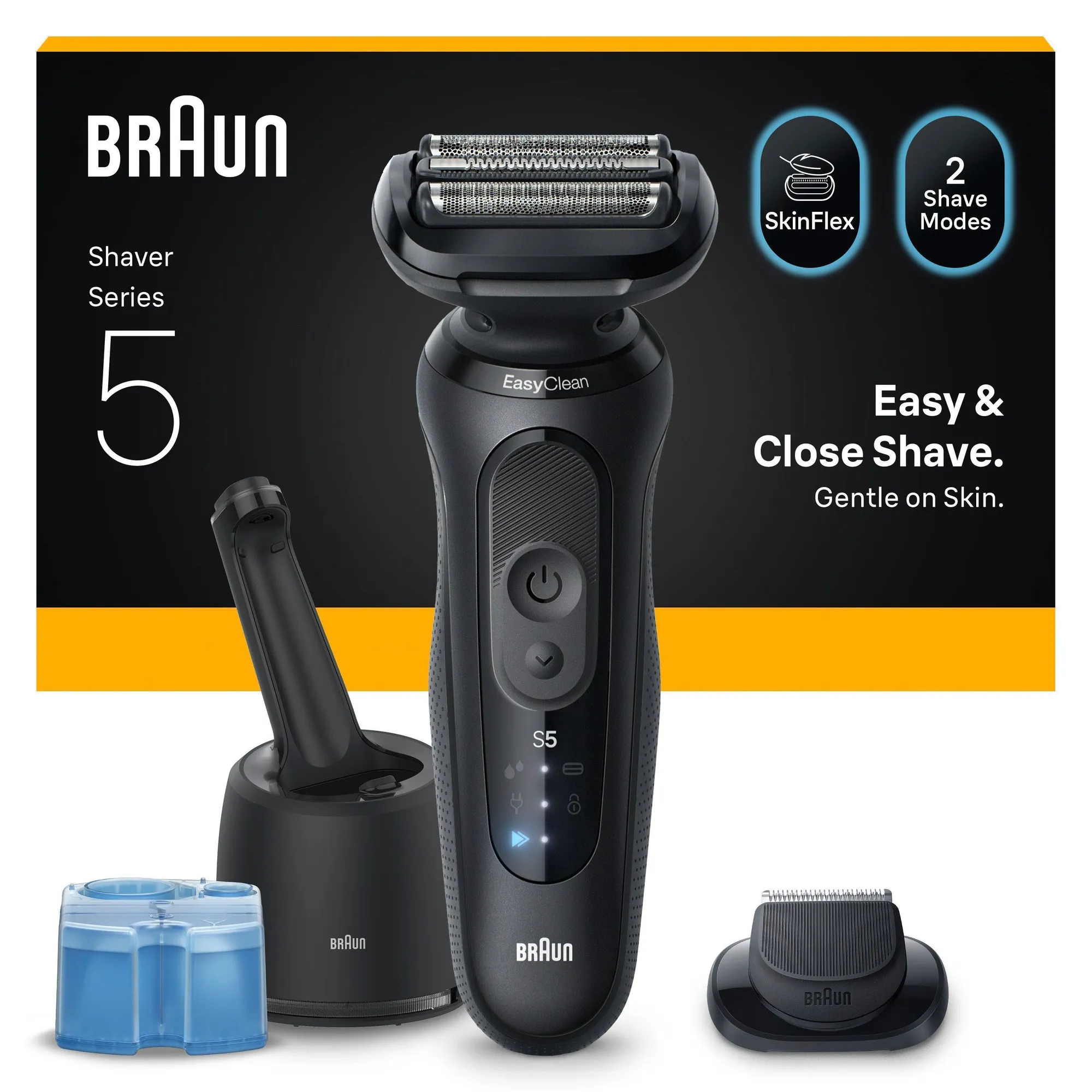 Braun Series 5 52-N7200cc Elektrorasierer, wasserdicht, Reinigungsstation, Präzisionstrimmer