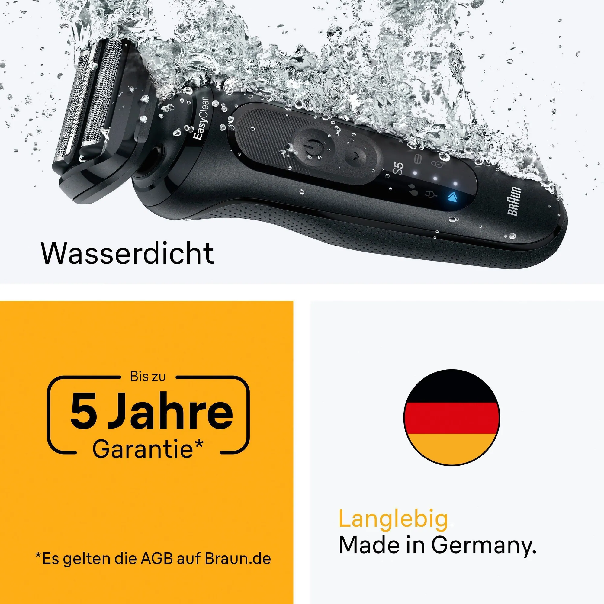 Braun Series 5 52-N7200cc Elektrorasierer, wasserdicht, Reinigungsstation, Präzisionstrimmer 5