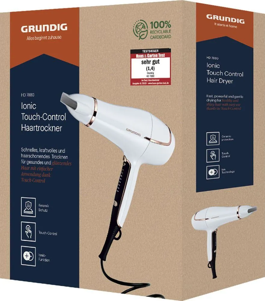 Grundig HD 7880 Haartrockner, 2200 W, Ionenfunktion & Touch-Control 5
