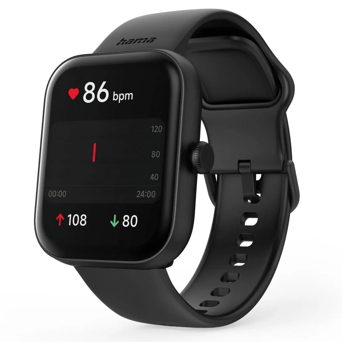 Hama Smartwatch 1,65 Zoll, Telefonfunktion, wasserdicht, Fitnessdaten