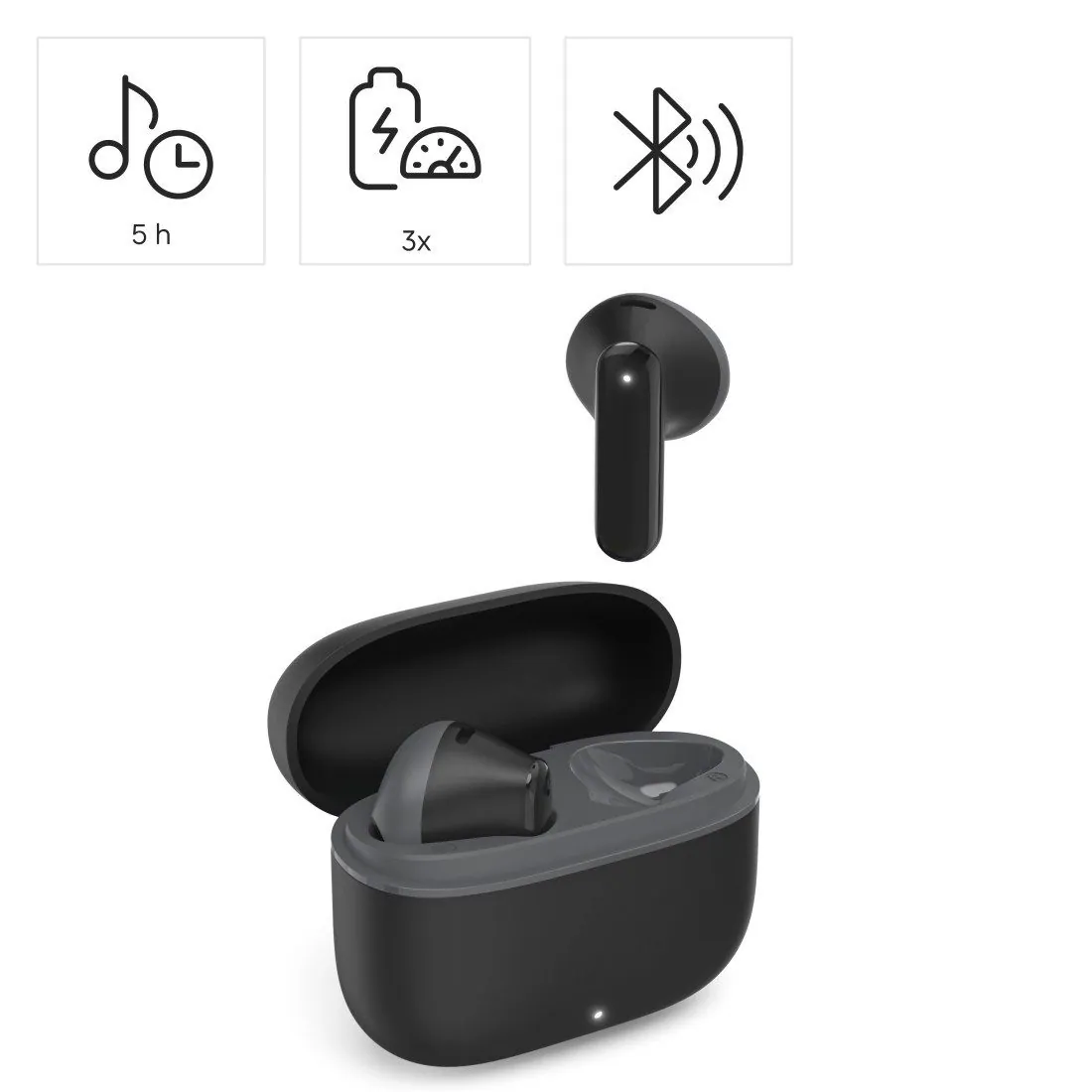 Hama True Wireless Kopfhörer, kabelloser Musikgenuss, 20 h Akkulaufzeit 3
