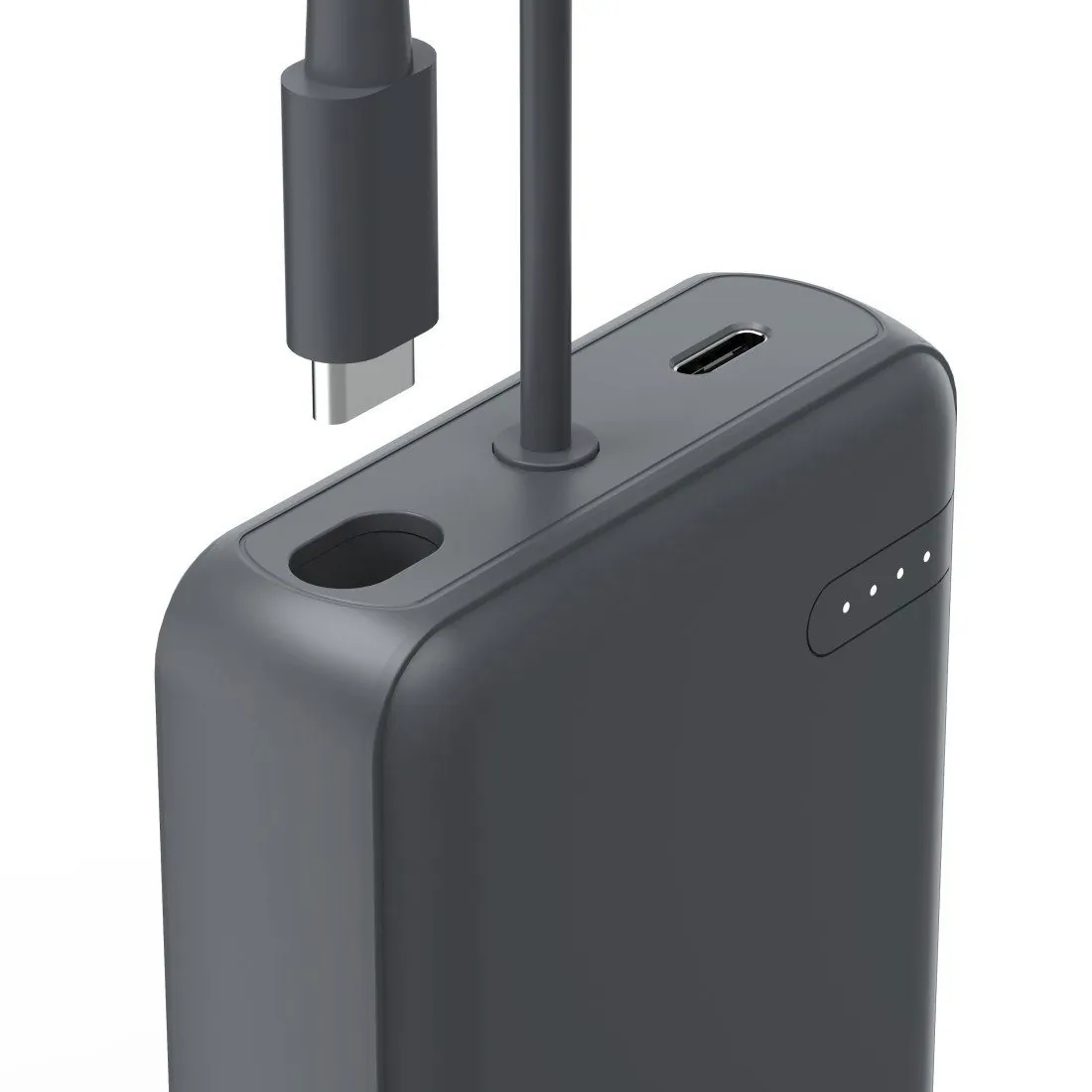 Hama Powerbank 10000 mAh, integriertes USB-C-Kabel, Fast Charge, grau 4
