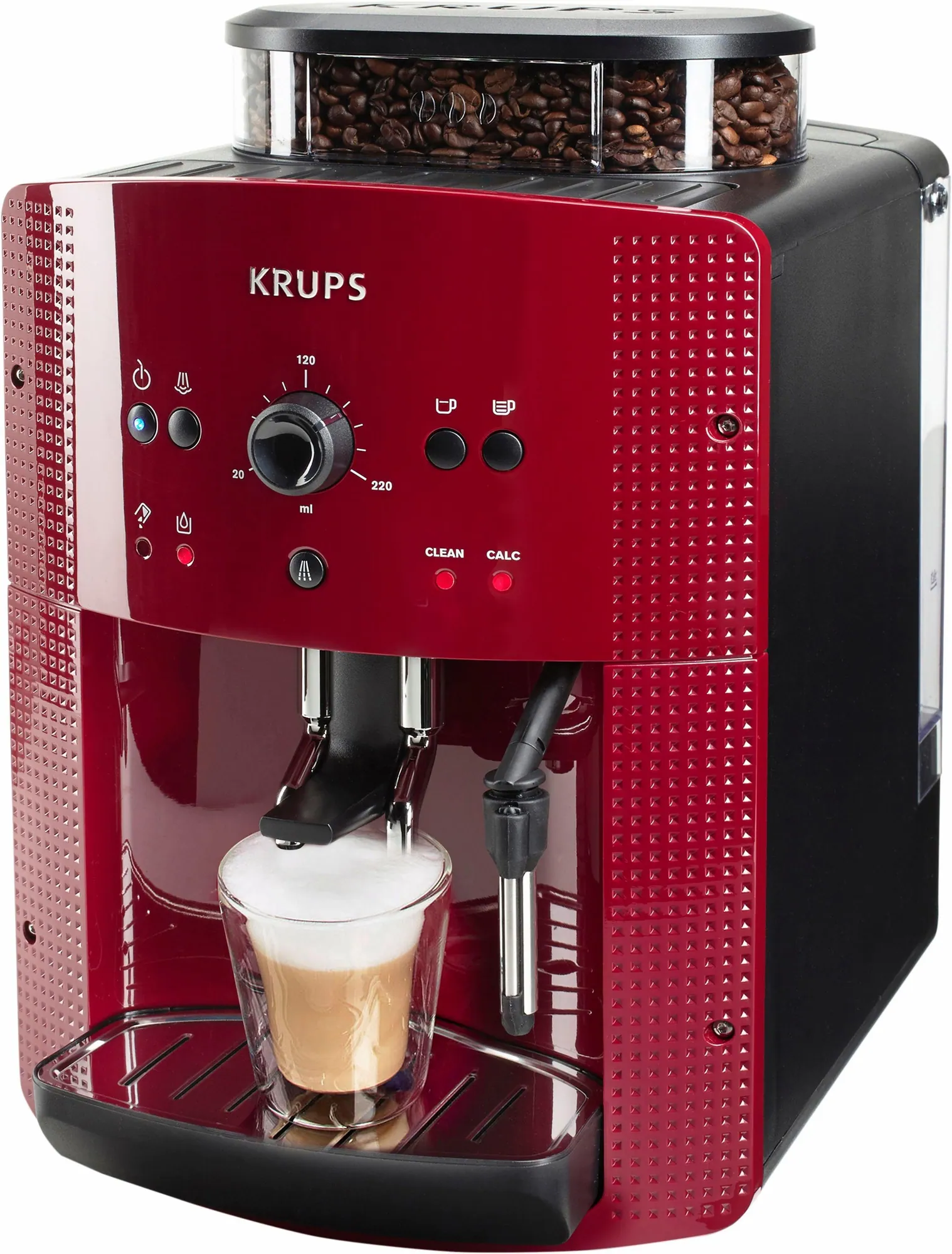 Krups EA8107 Kaffeevollautomat, 2-Tassen-Funktion, manuelle Dampfdüse, anpassbare Kaffeestärken