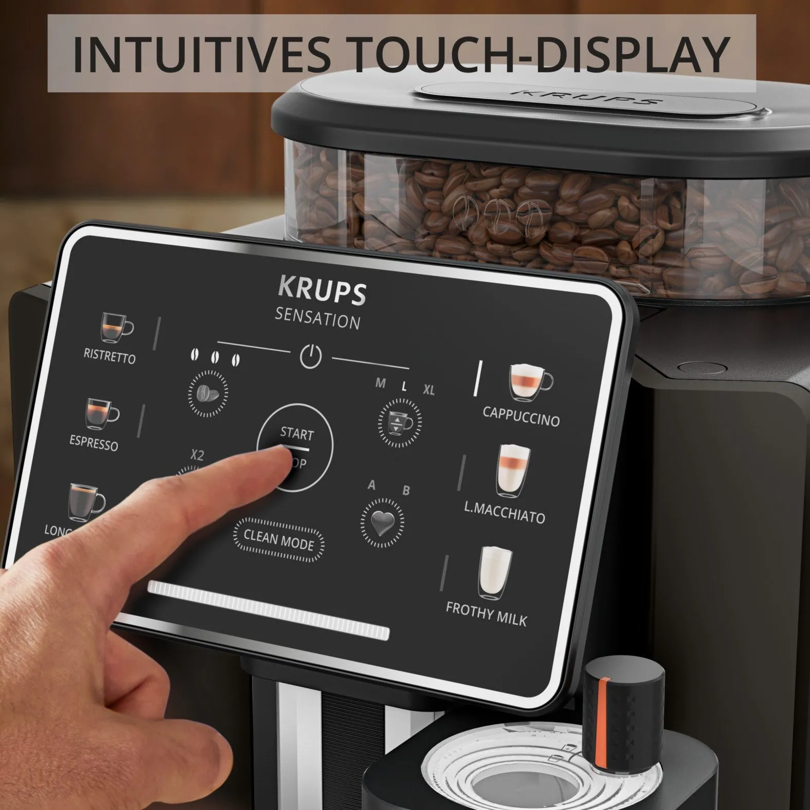 Krups EA9129 Sensation Milk Kaffeevollautomat, 6 Spezialitäten, automatische Reinigung, Metall-Brühgruppe 5