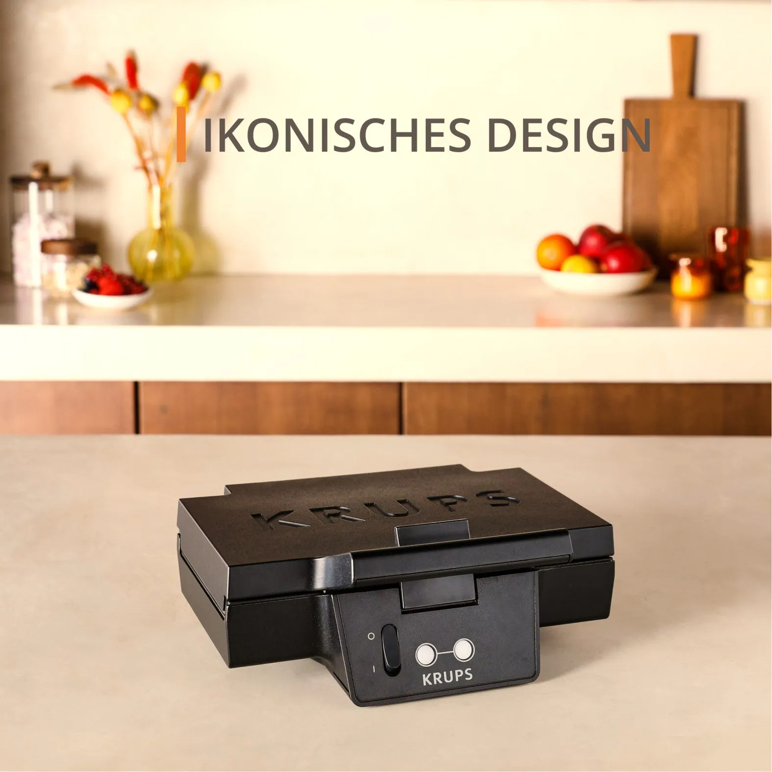 Krups FDK461 Sandwichmaker, elegantes Design, Keramik-Antihaftbeschichtung, 850 W 3