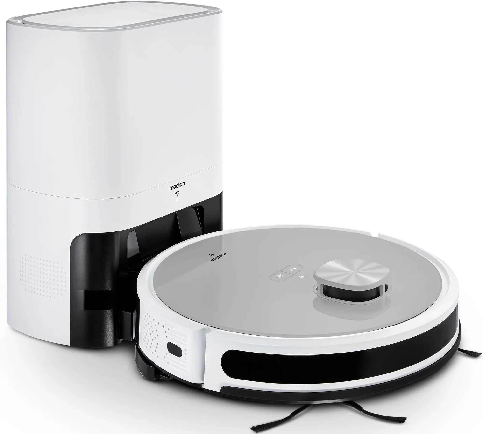 Medion Saugroboter X21 SW+, Lasernavigation, Wischfunktion, App-Steuerung
