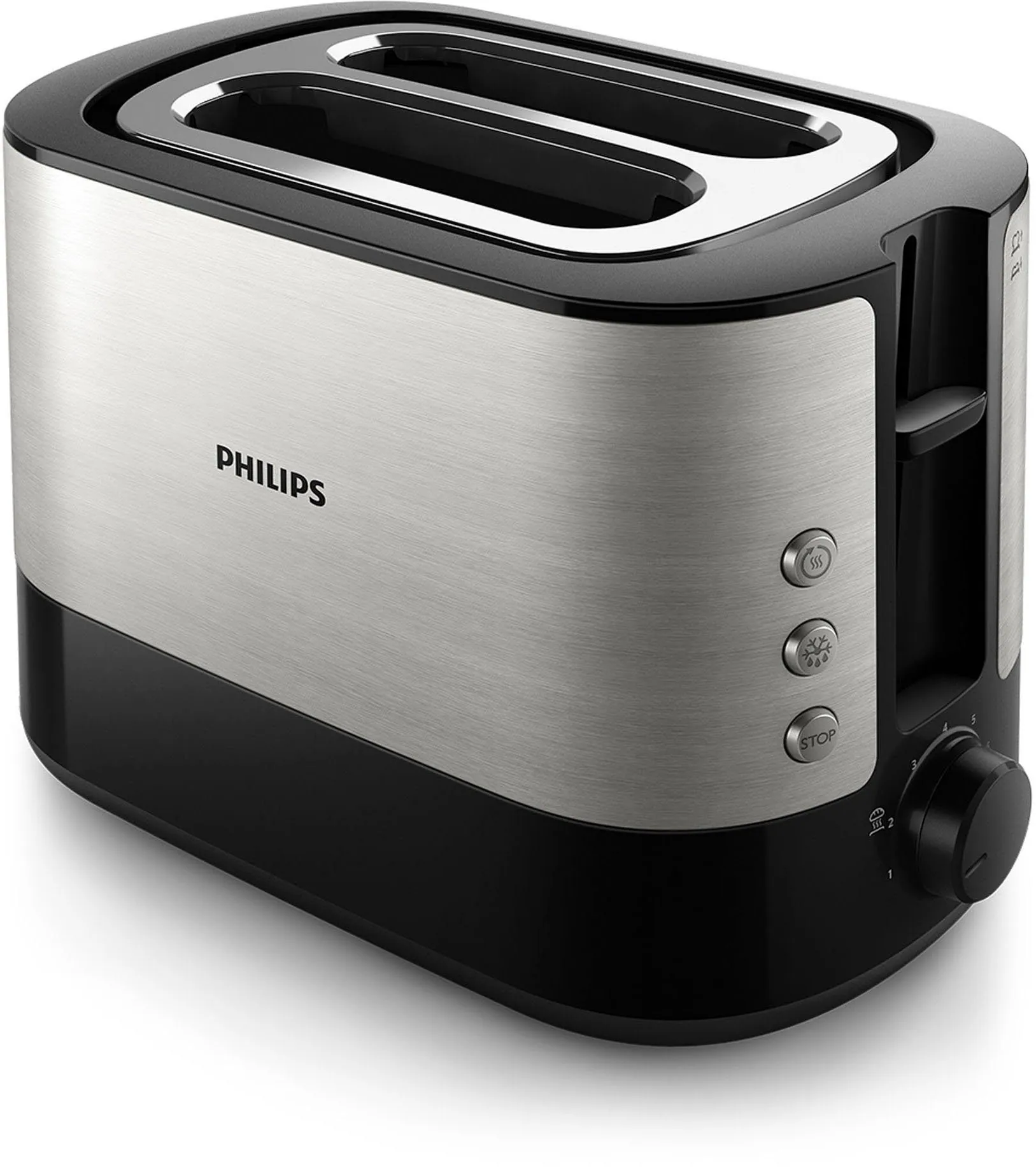Philips Toaster HD2637/90, 2 Schlitze, 7 Bräunungsstufen, Brötchenaufsatz