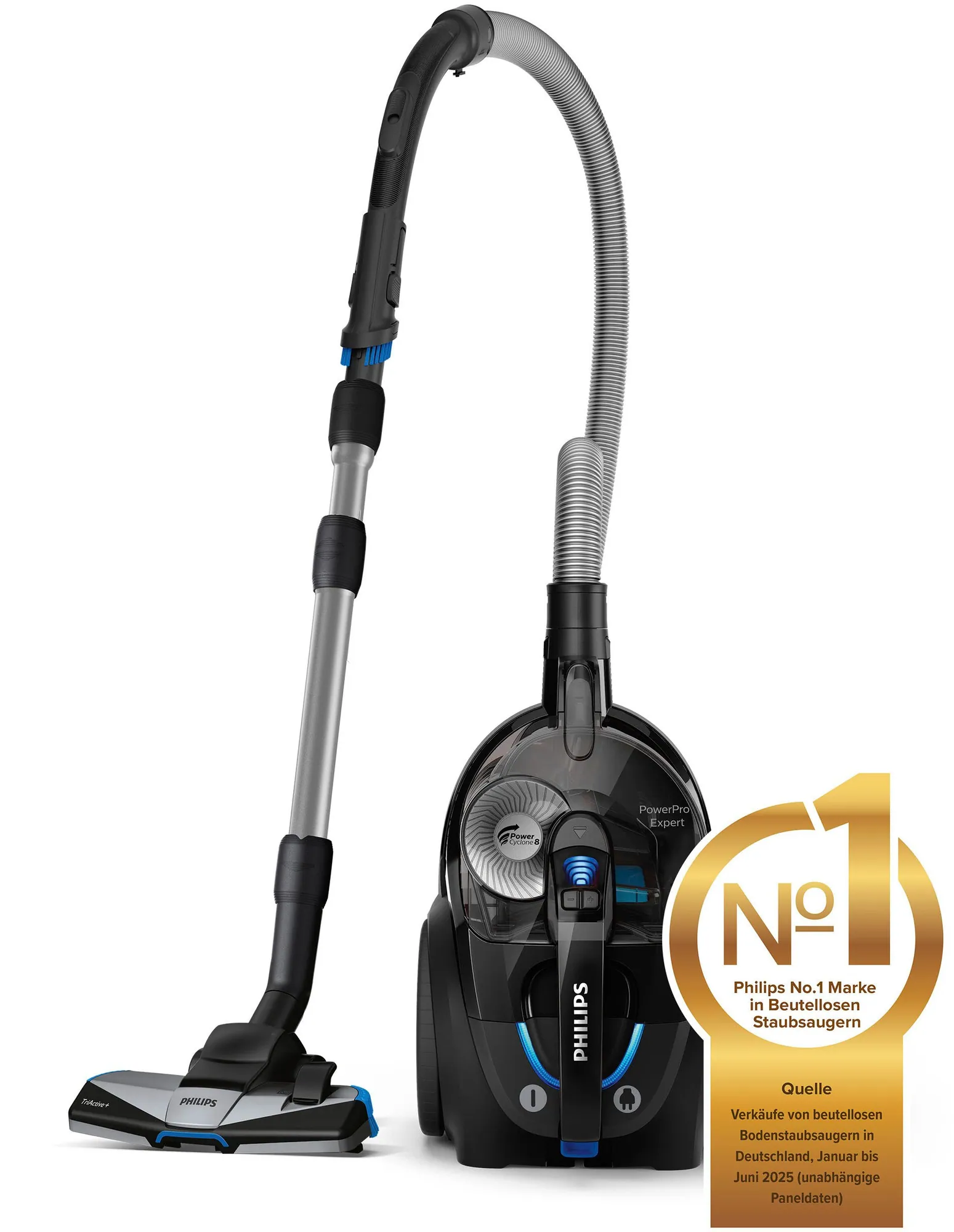 Philips FC9741/09 Bodenstaubsauger, beutellos, 900 W, Tri-Active+-Düse 2