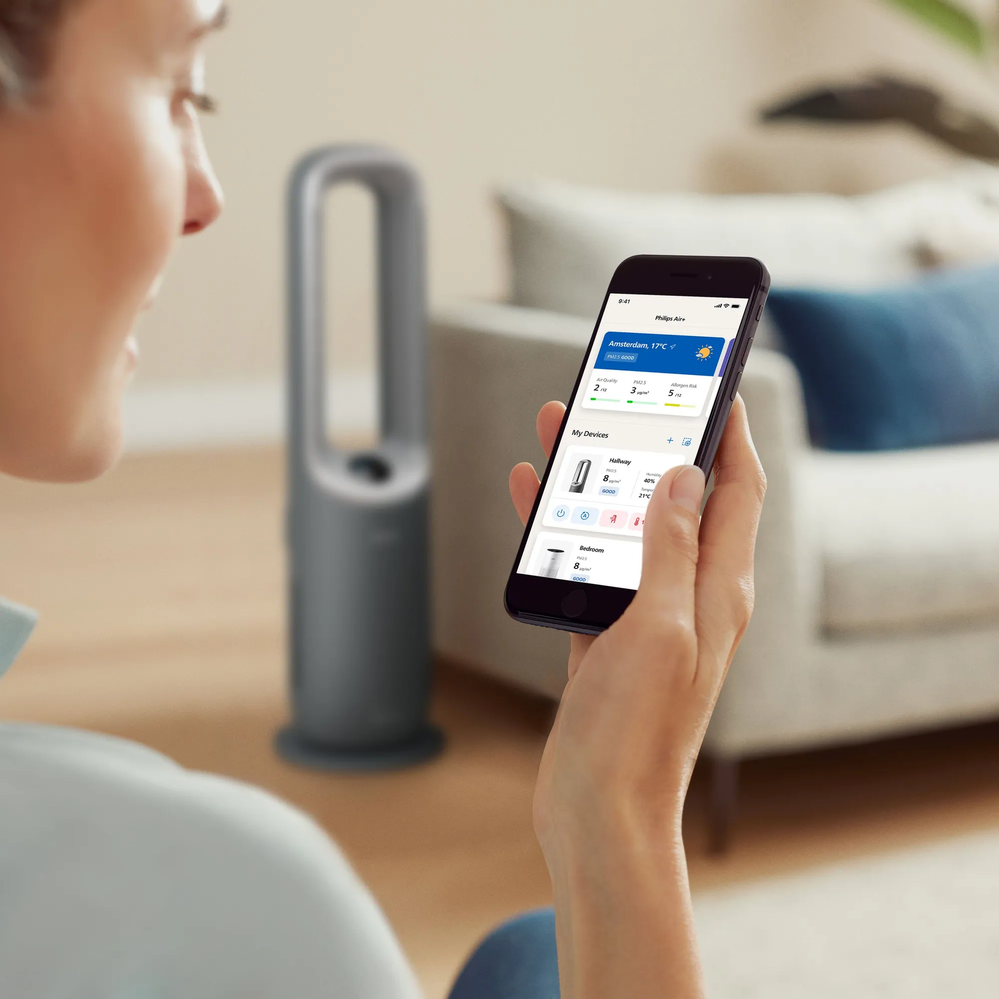 Philips AMF870 Air Performer, 3-in-1 Luftreiniger, Ventilator & Heizlüfter für 70 m² 4