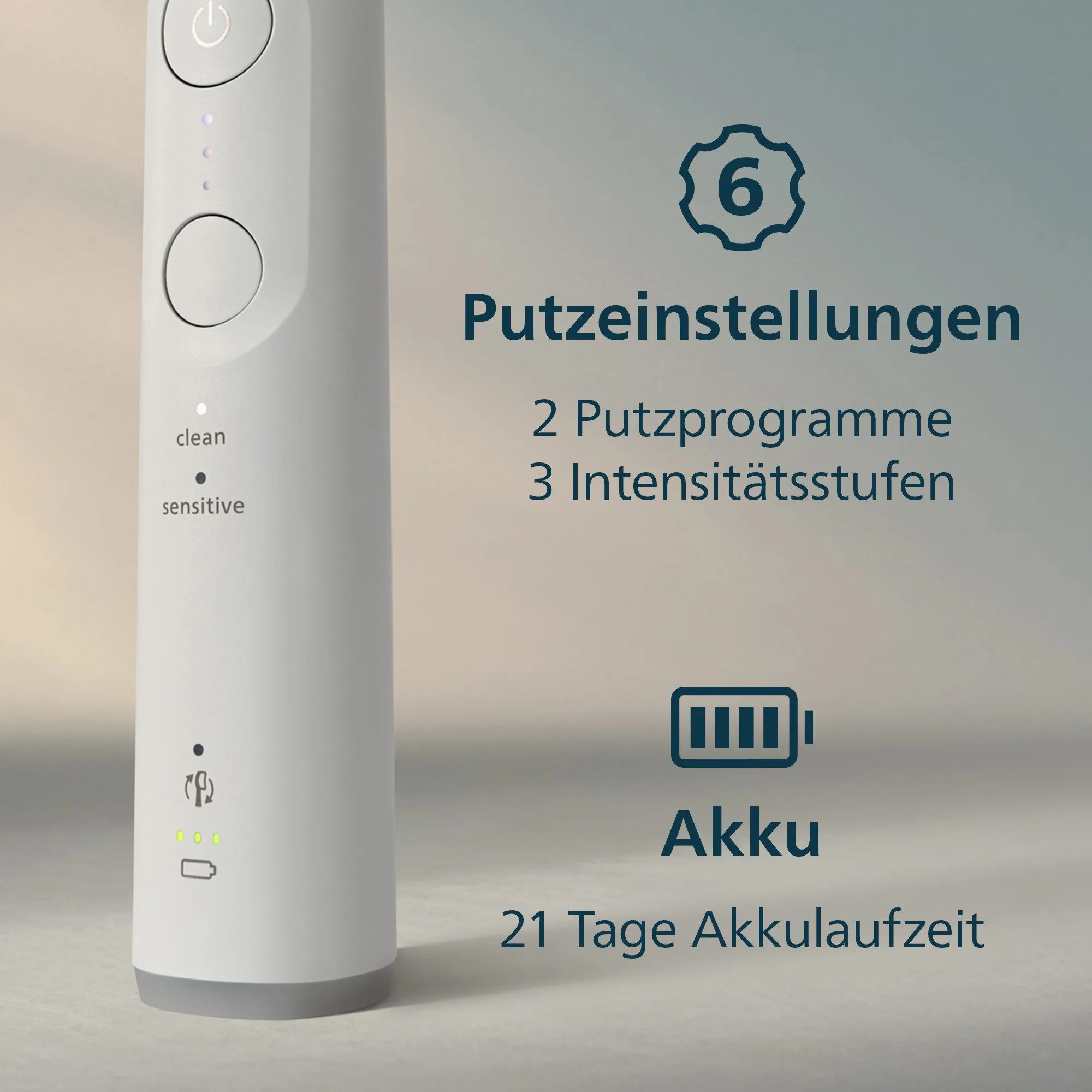 Philips Sonicare Series 6100 HX7400/01, Schalltechnologie, 5 Putzprogramme, Andruckkontrolle 4