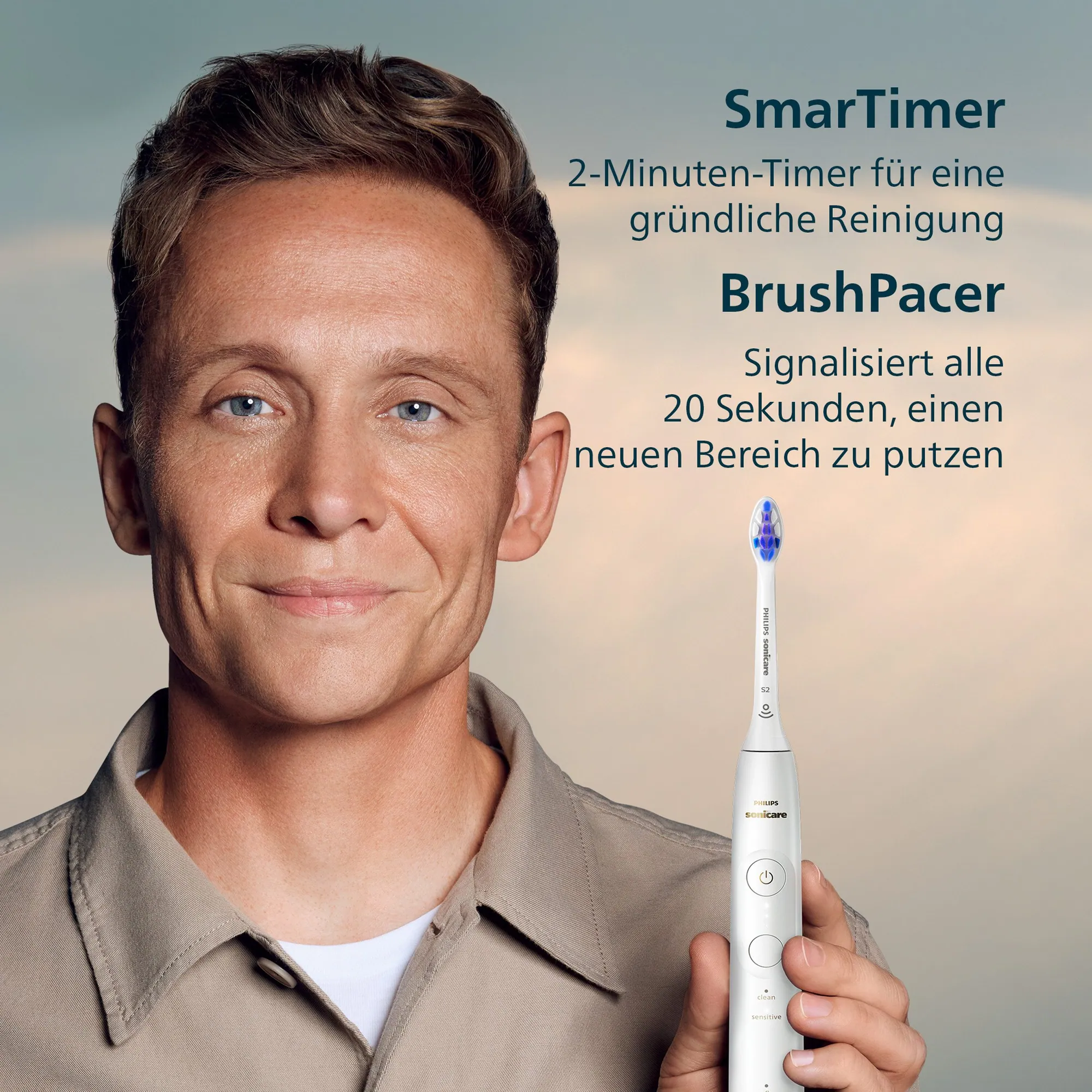 Philips Sonicare Series 6100 HX7400/01, Schalltechnologie, 5 Putzprogramme, Andruckkontrolle 5