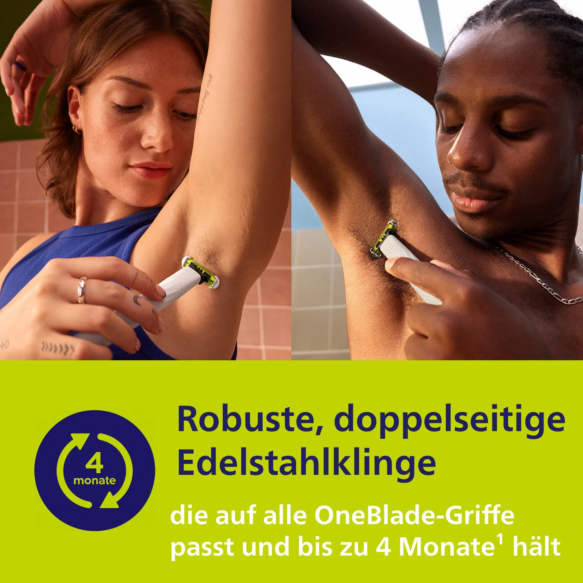Philips OneBlade Intimate QP1924/30, hautfreundliche Rasur, wasserdicht, bidirektionales Trimmen 3