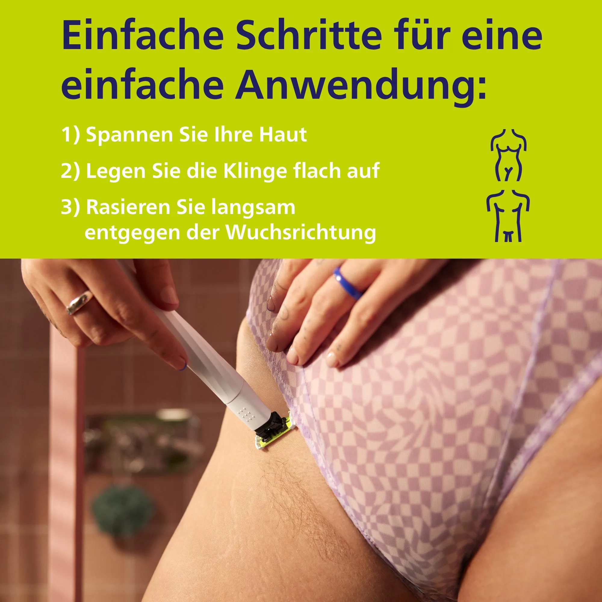 Philips OneBlade Intimate QP1924/30, hautfreundliche Rasur, wasserdicht, bidirektionales Trimmen 4
