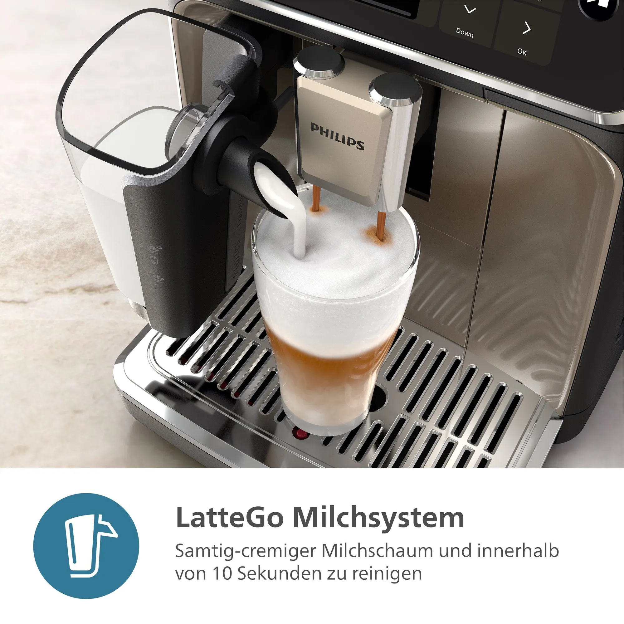 Philips 5500 Series Kaffeevollautomat, 20 Kaffeespezialitäten, LatteGo-Milchsystem, SilentBrew Technologie 4
