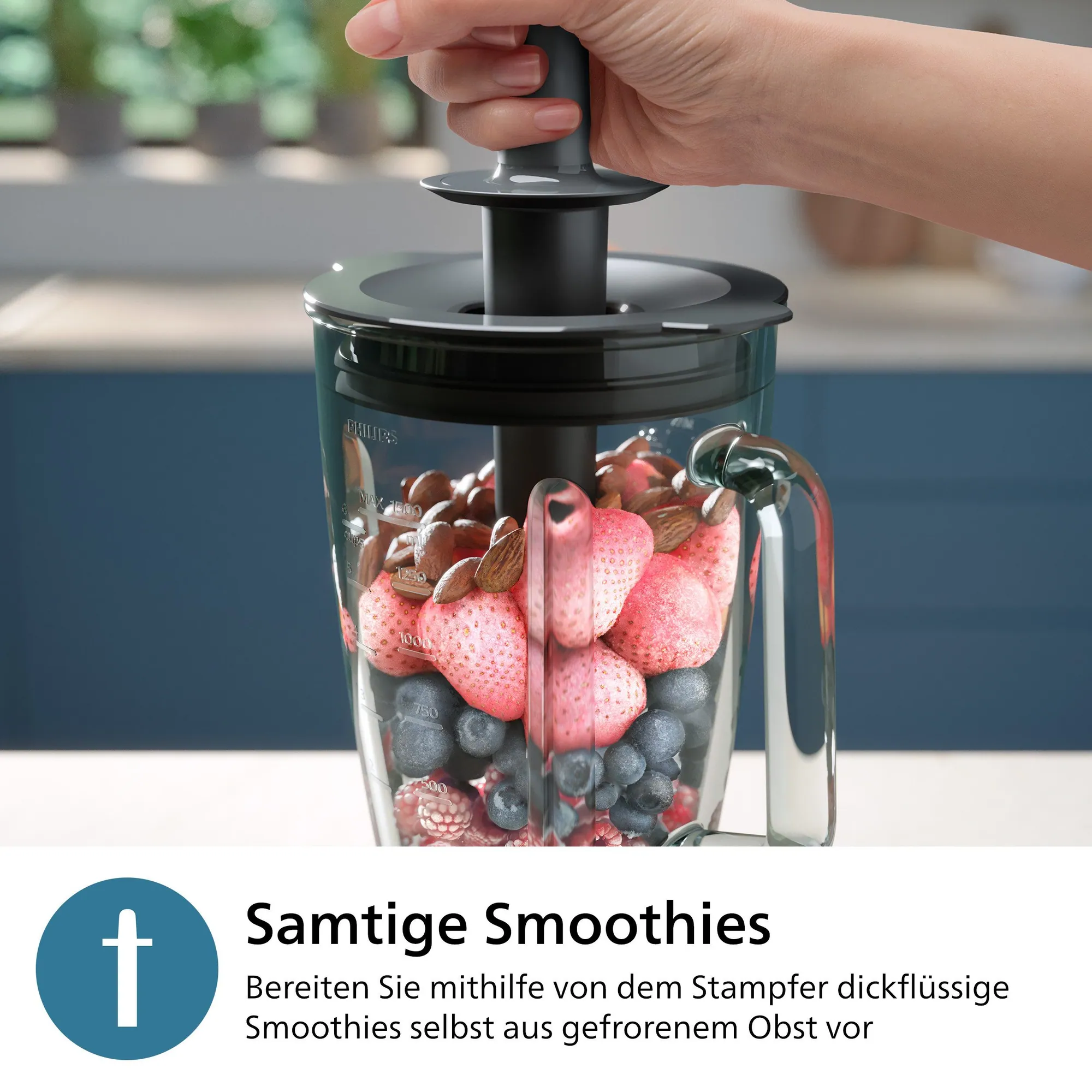 Philips HR3040/00 Standmixer, ProBlend Plus-Technologie, 1200 W, 2-Liter-Behälter 4