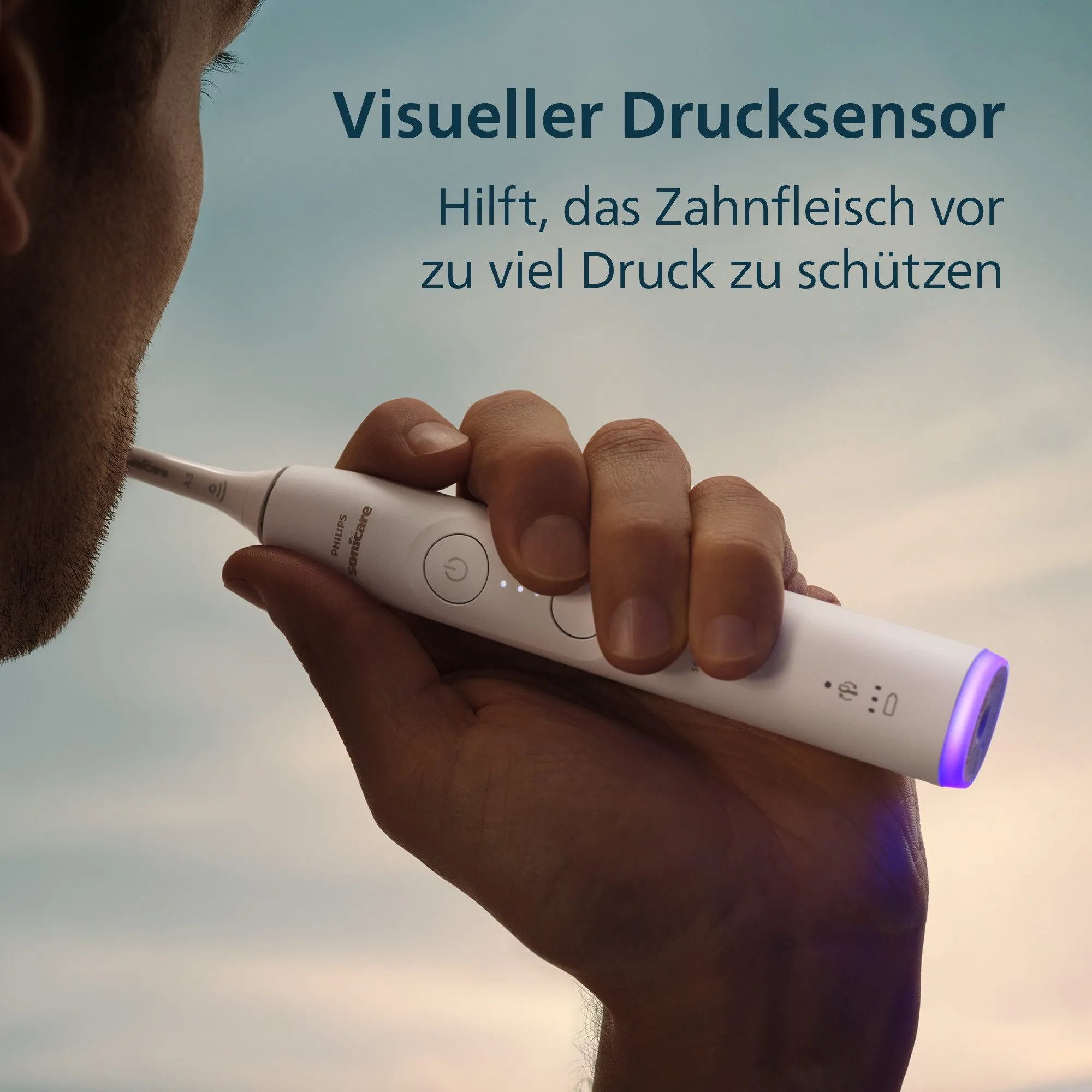 Philips Sonicare Series 6100 Elektrische Zahnbürste, sanfte Reinigung, Andruckkontrolle, 3 Intensitätsstufen 3