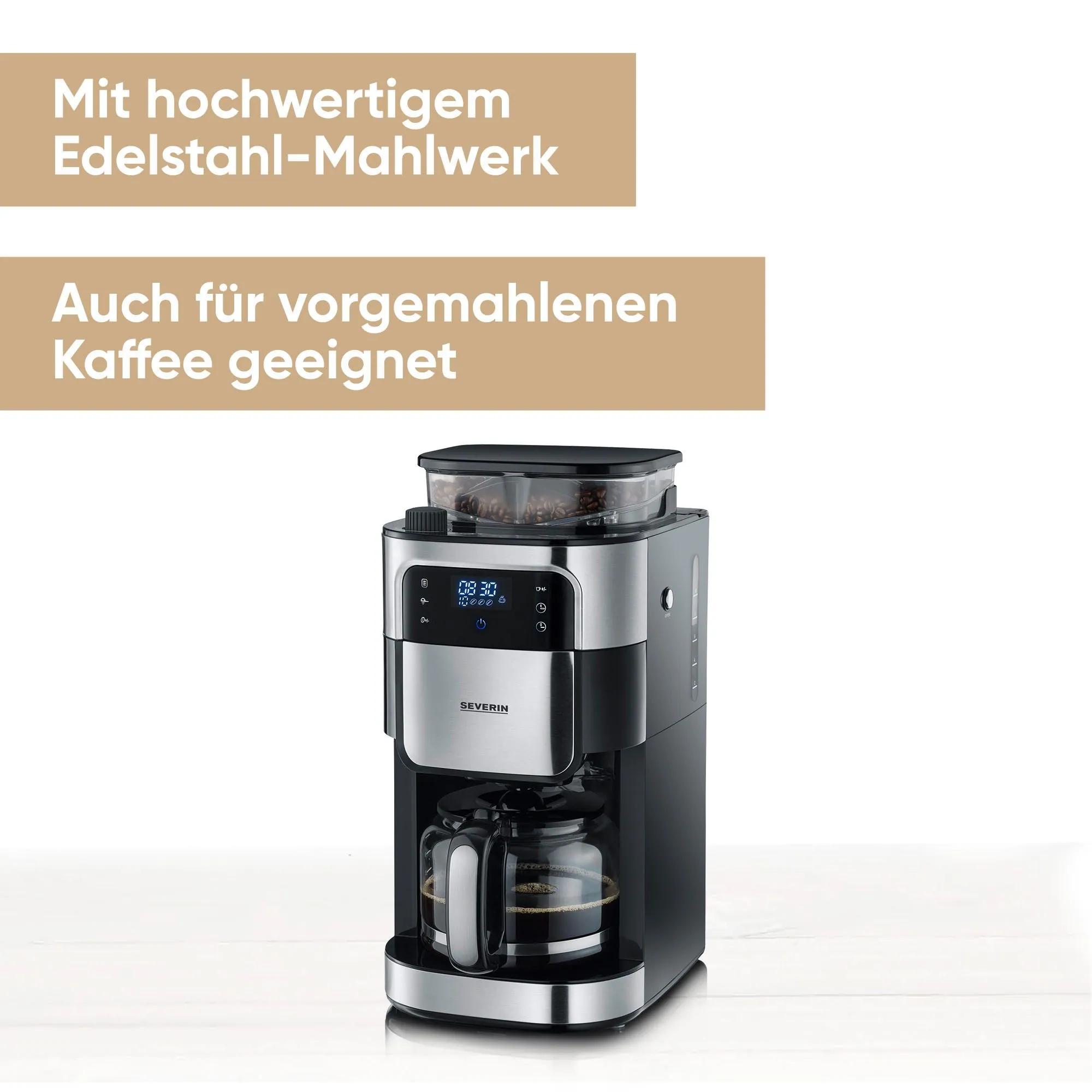 Severin KA 4813 Kaffeemaschine, Mahlwerk, 1,25l Kanne, individuell einstellbar 2