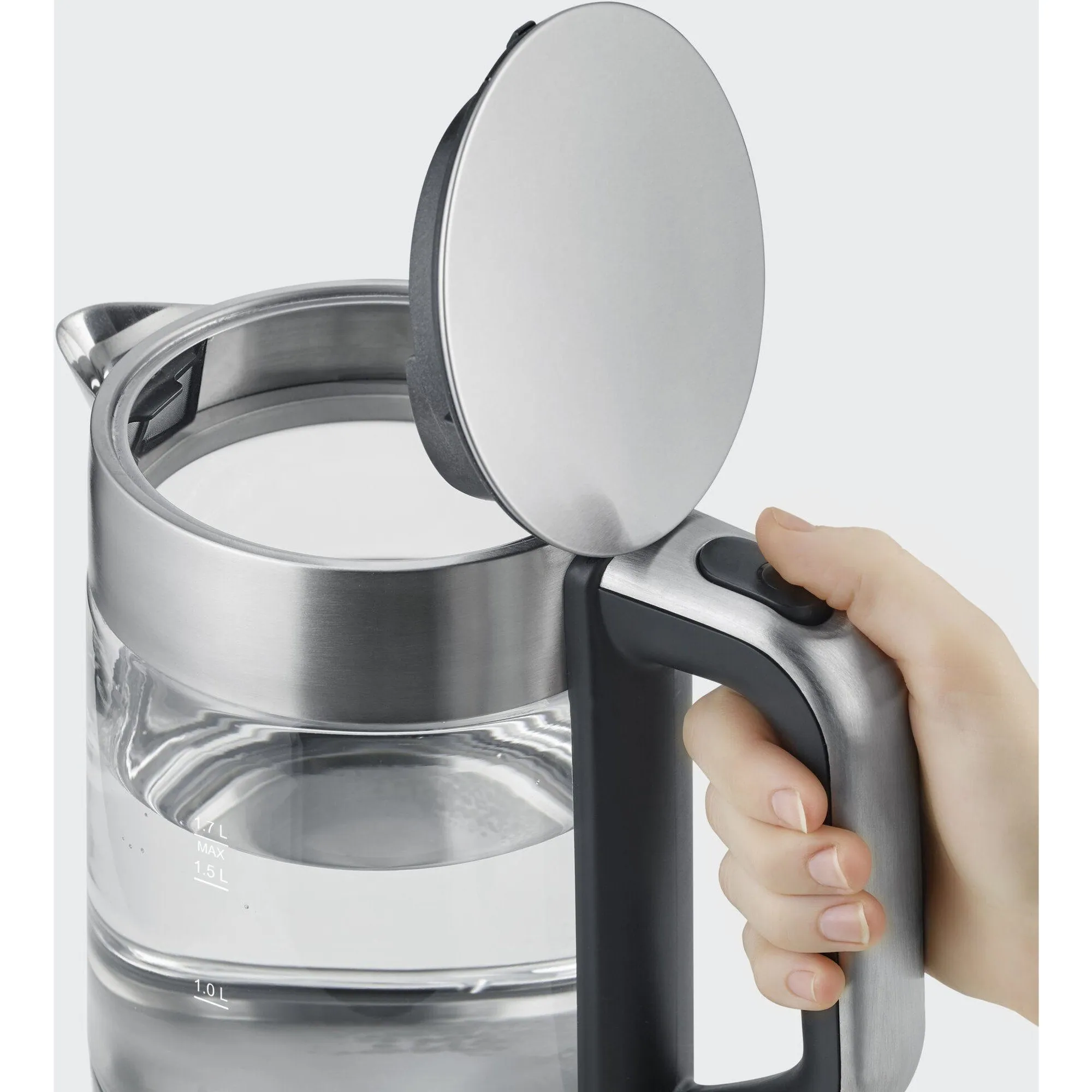 Severin WK 3420 Wasserkocher, 1,7 Liter, 2200 W, Glas-Edelstahl-Design 5