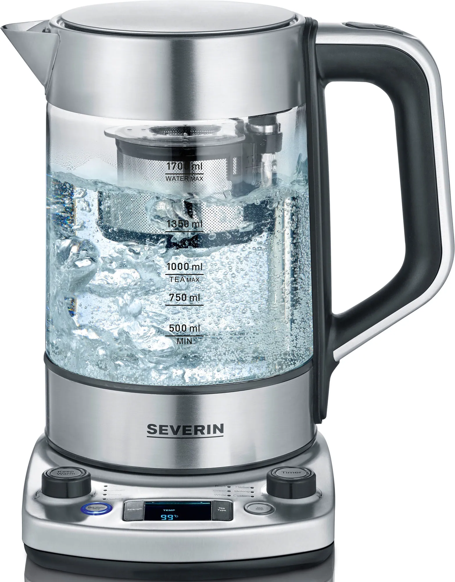 Severin WK 3422 Wasser-/Teekocher, 3000 W, 5 Temperaturstufen von 40°C bis 100°C